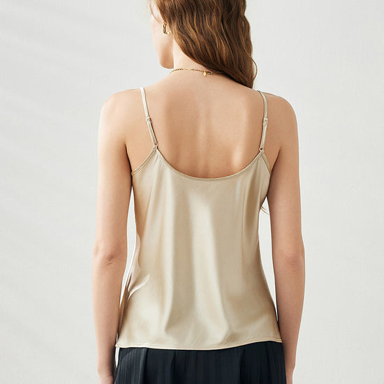 COMOBOCA Women's Silk V-Neck Adjustable Straps Camisole