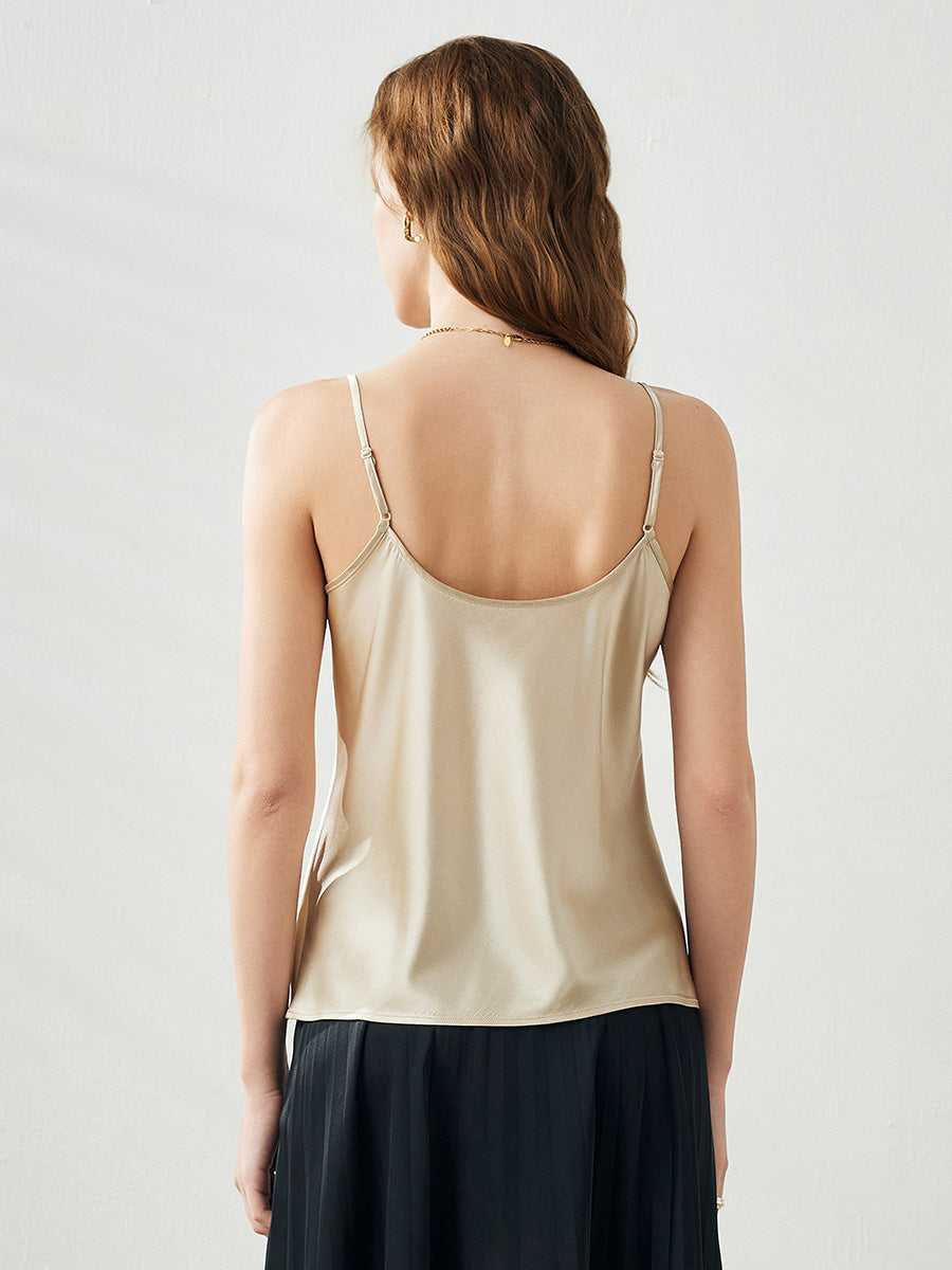 COMOBOCA Women's Silk V-Neck Adjustable Straps Camisole