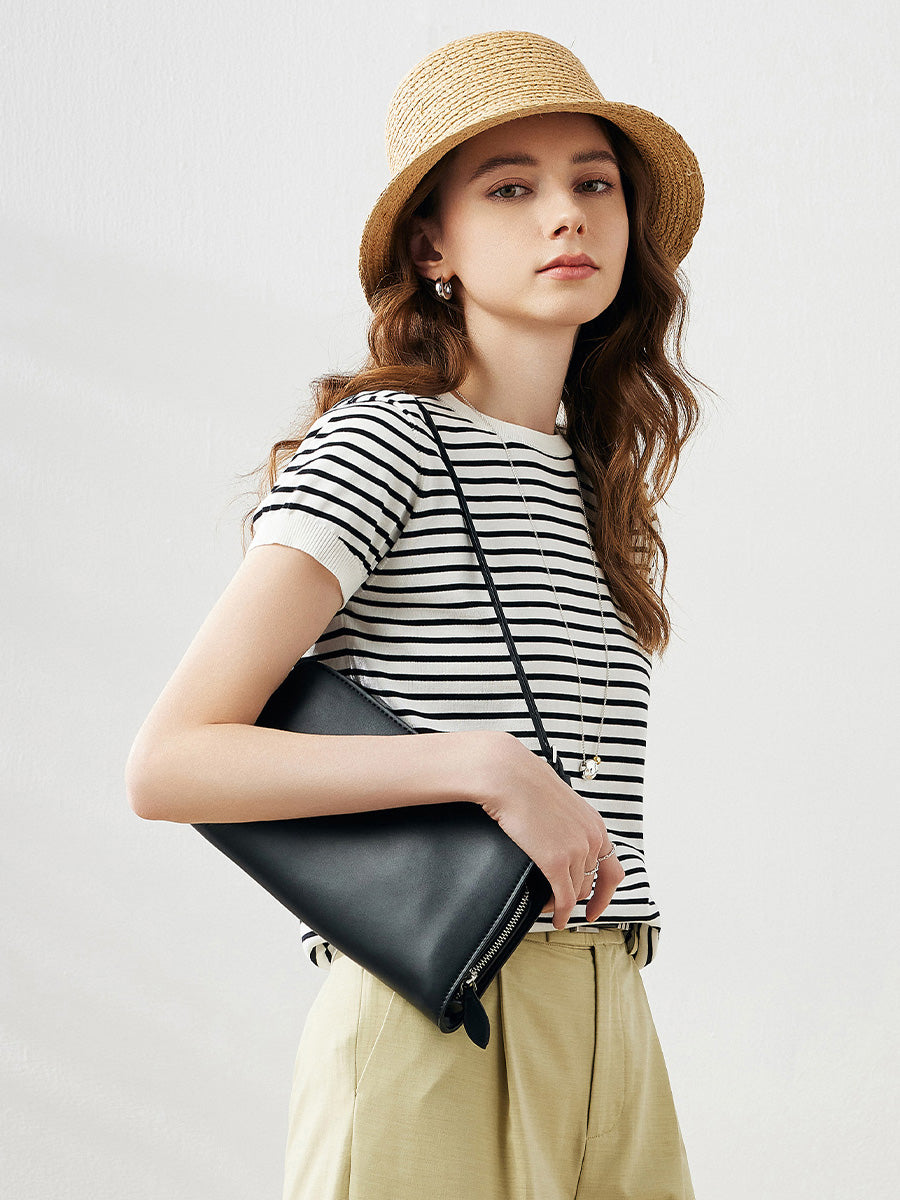 COMOBOCA Women's Striped Button Back T-Shirt