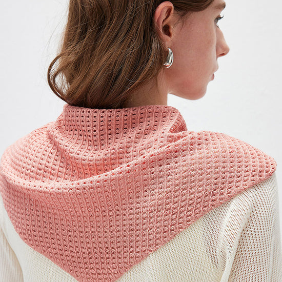COMOBOCA Women's Openwork Knit Triangle Shoulder Wrap Scarf