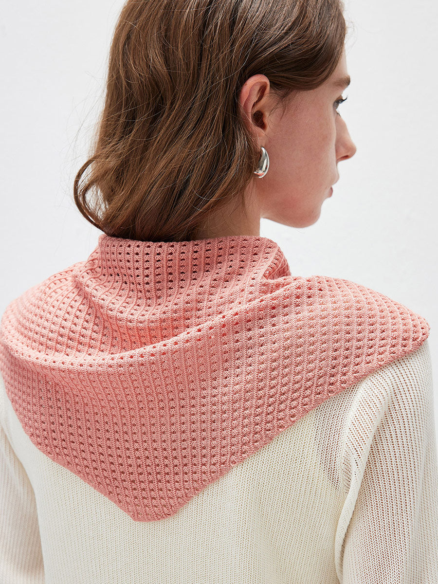 COMOBOCA Women's Openwork Knit Triangle Shoulder Wrap Scarf