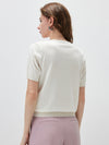 COMOBOCA Women's Ribbed Print Knit T-Shirt