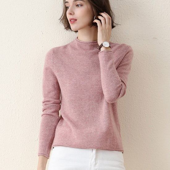 COMOBOCA ROSY 100% Cashmere Women's Round Neck Knit sweater