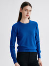 COMOBOCA Blue 100% Cashmere Women's Round Neck Sweater