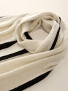 COMOBOCA 100% Cashmere Women's Striped Knit Scarf