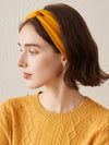 COMOBOCA Yellow 100% Cashmere Cozy Knitted Twist Headband