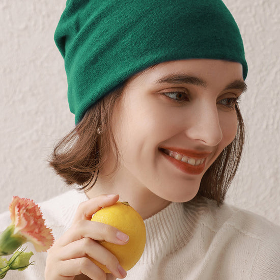 COMOBOCA 100% Cashmere Classic Slouchy Beanie