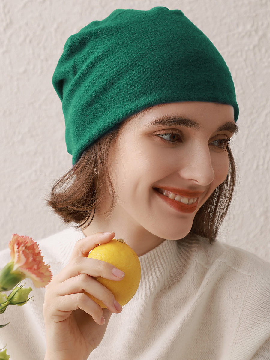 COMOBOCA 100% Cashmere Classic Slouchy Beanie