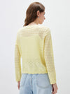 COMOBOCA Women's Openwork Round Neck Knit Sweater