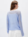 COMOBOCA Women's Sheer Mesh Knit Overpull Top