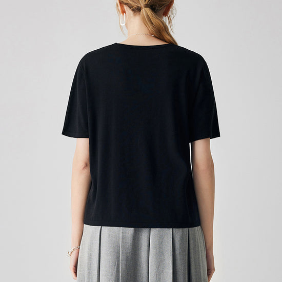 COMOBOCA Women's Essential Round Neck Knit T-Shirt