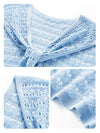 COMOBOCA Women's Tie-Front Lace Knit Shawl