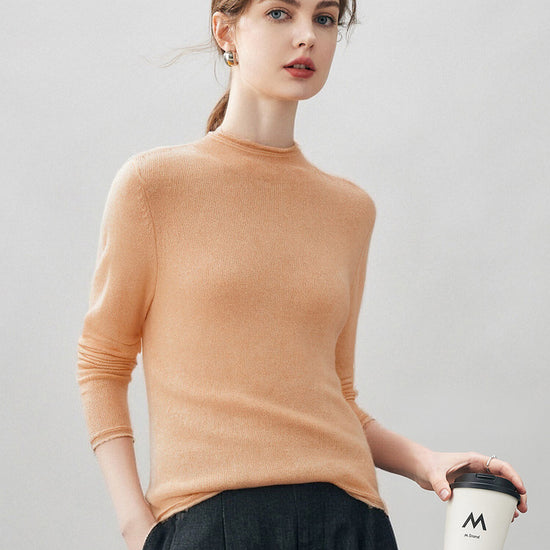 COMOBOCA 100% Cashmere Women's Round Neck Knit sweater