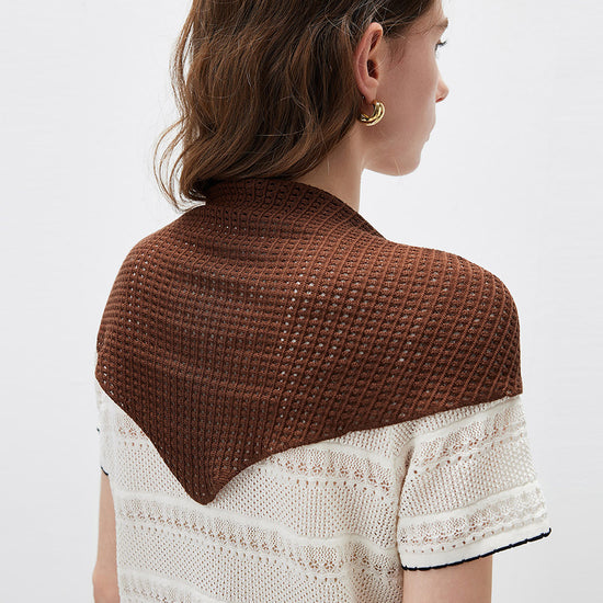 COMOBOCA Women's Openwork Knit Triangle Shoulder Wrap Scarf