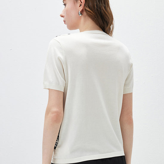 COMOBOCA Women's 2-in-1 Geometric Knit Top