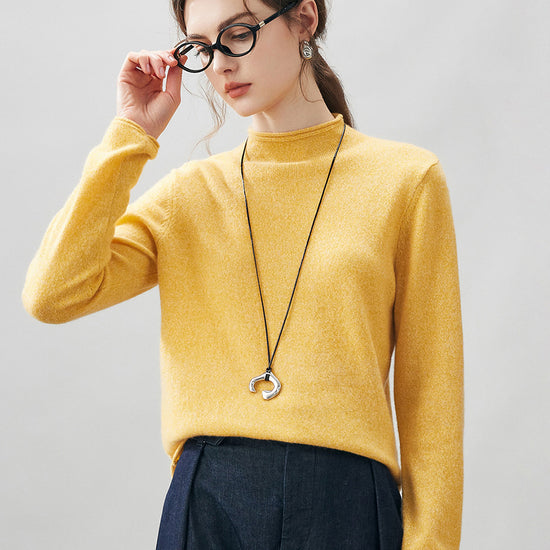 COMOBOCA 100% Cashmere Women's Round Neck Knit sweater