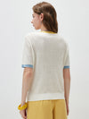 COMOBOCA Women's Wavy Textured Ribbed Knit T-Shirt
