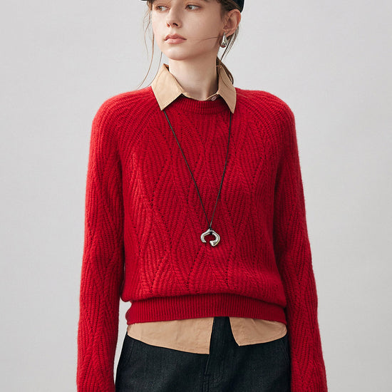 COMOBOCA 100% Cashmere Women's Cable Knit Sweater