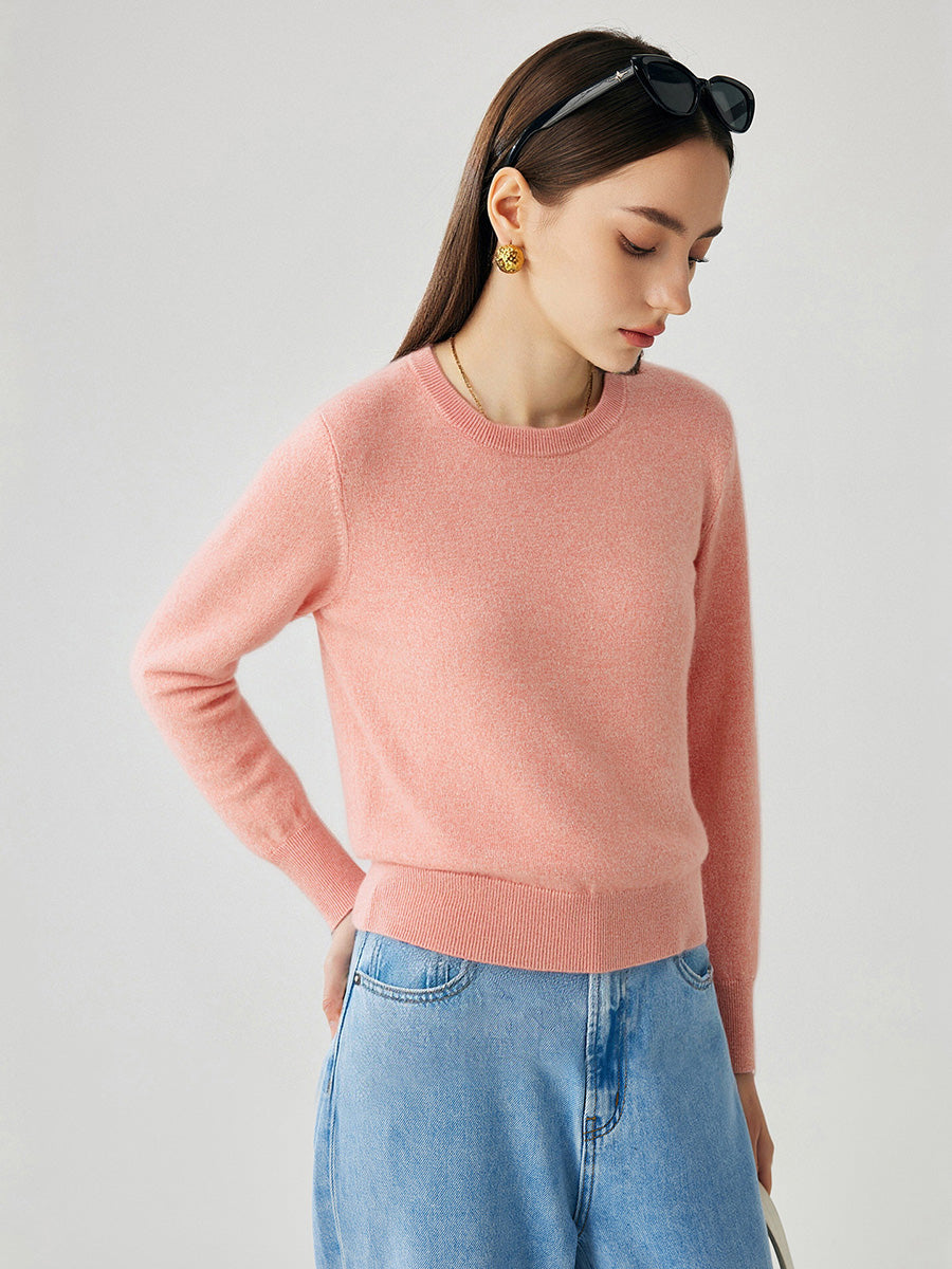 COMOBOCA 100% Cashmere Women's Round Neck Sweater