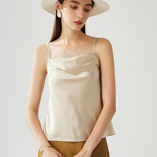 COMOBOCA Women's Adjustable Straps Lace-Trimmed Camisole