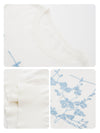 COMOBOCA Women's Floral Embroidered Ribbed Knit T-Shirt
