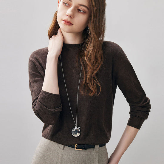 COMOBOCA Women's Round Neck Knit Sweater