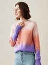 COMOBOCA 100% Cashmere Women's Ombre Gradient Color Knit Sweater