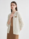 COMOBOCA 100% Cashmere Women's Cable Knit Cardigan