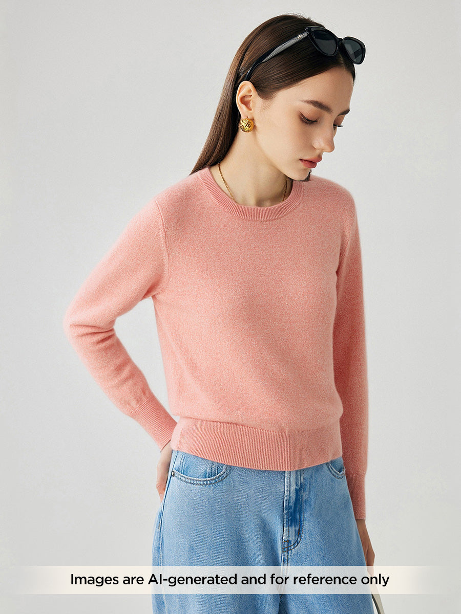 COMOBOCA 100% Cashmere Women's Round Neck Sweater