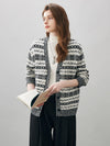 COMOBOCA 100% Wool Women's Snowflake Pattern Cardigan