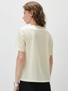 Women's Crew Neck Tonal Jacquard Short Sleeve T-Shirt