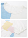 COMOBOCA Women's Geometric Color Block Fine Knit T-Shirt
