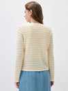 COMOBOCA Women's Scalloped Pointelle Knit Cardigan