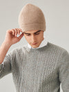 COMOBOCA 100% Wool Men's Ribbed Knit Beanie