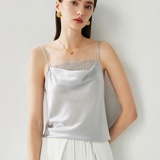 COMOBOCA Women's Adjustable Straps Lace-Trimmed Camisole