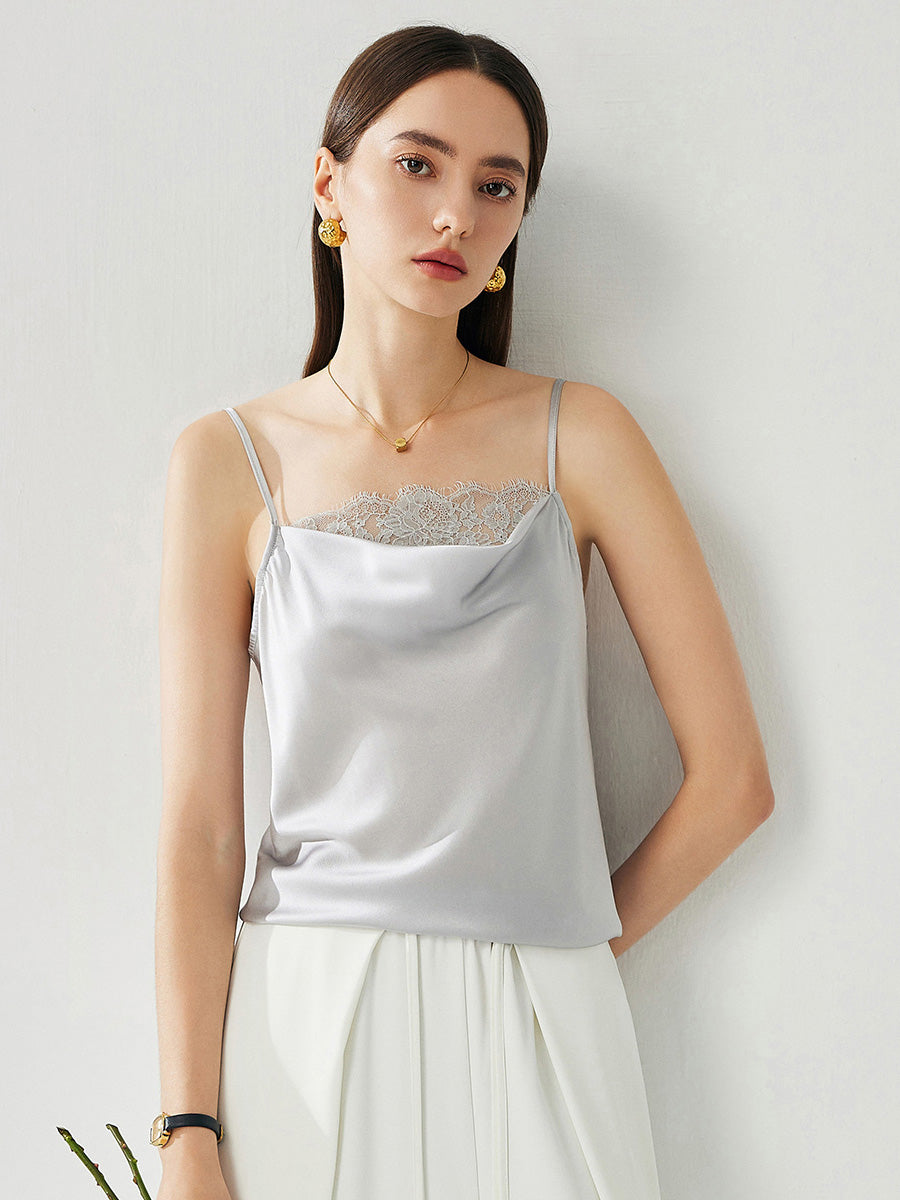 COMOBOCA Women's Adjustable Straps Lace-Trimmed Camisole