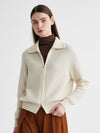 COMOBOCA 100% Cashmere Women's Double Zip Knit Cardigan