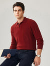 COMOBOCA 100% Cashmere Men's Knit Polo Pullover Sweater