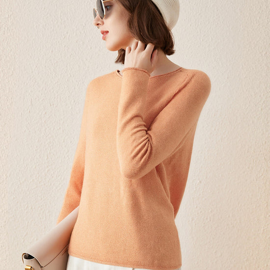 COMOBOCA 100% Cashmere Women's Loose Knit Sweater