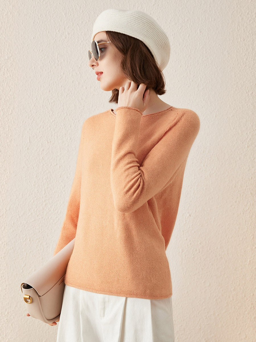 COMOBOCA 100% Cashmere Women's Loose Knit Sweater