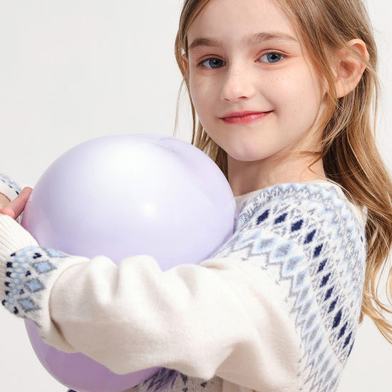 COMOBOCA 100% Wool Kids' Fair Isle Round Neck Sweater