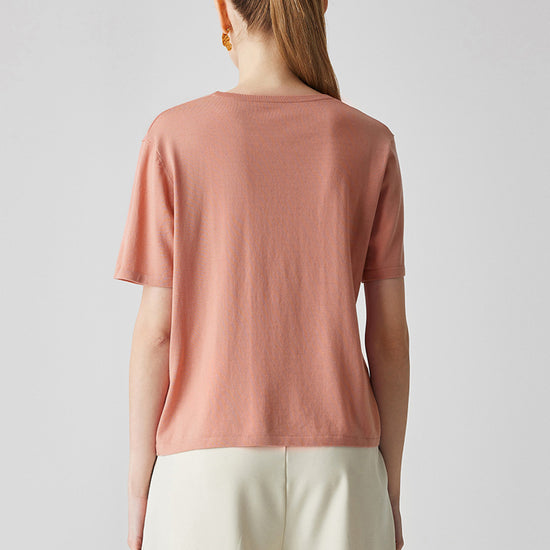 COMOBOCA Women's Essential Round Neck Knit T-Shirt