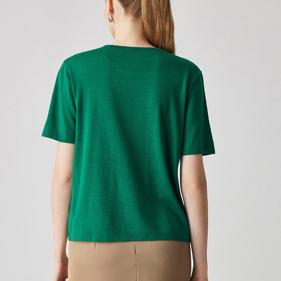 COMOBOCA Women's Essential Round Neck Knit T-Shirt