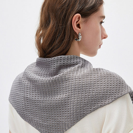 COMOBOCA Women's Openwork Knit Triangle Shoulder Wrap Scarf