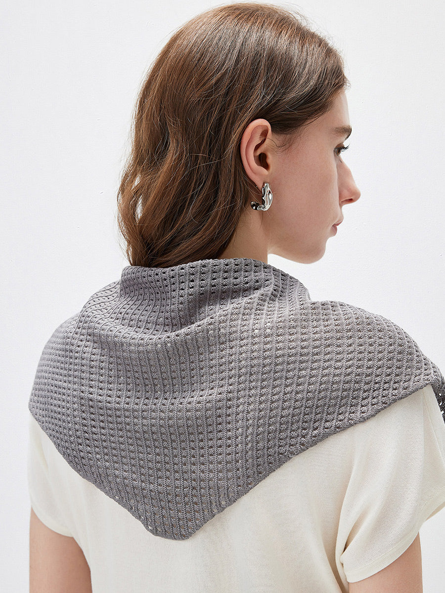 COMOBOCA Women's Openwork Knit Triangle Shoulder Wrap Scarf