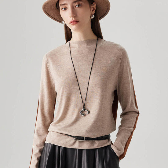 COMOBOCA Women's Reversible Color-Blocked Knit Sweater