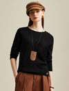 COMOBOCA Black 100% Cashmere Women's Knit Pullover Sweater