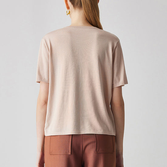 COMOBOCA Women's Essential Round Neck Knit T-Shirt