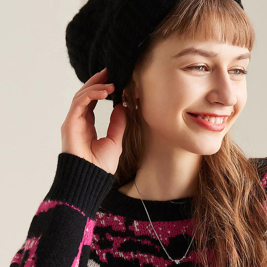 COMOBOCA 100% Cashmere Cable Slouchy Beanie