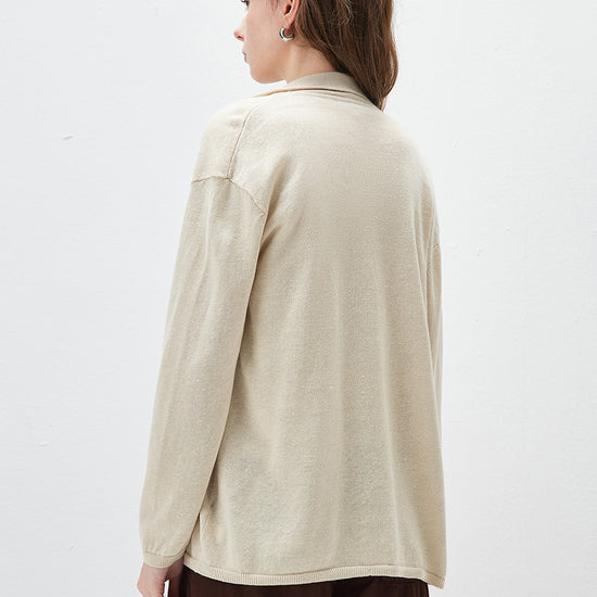 COMOBOCA Women's Pockets Relaxed Knit Blazer